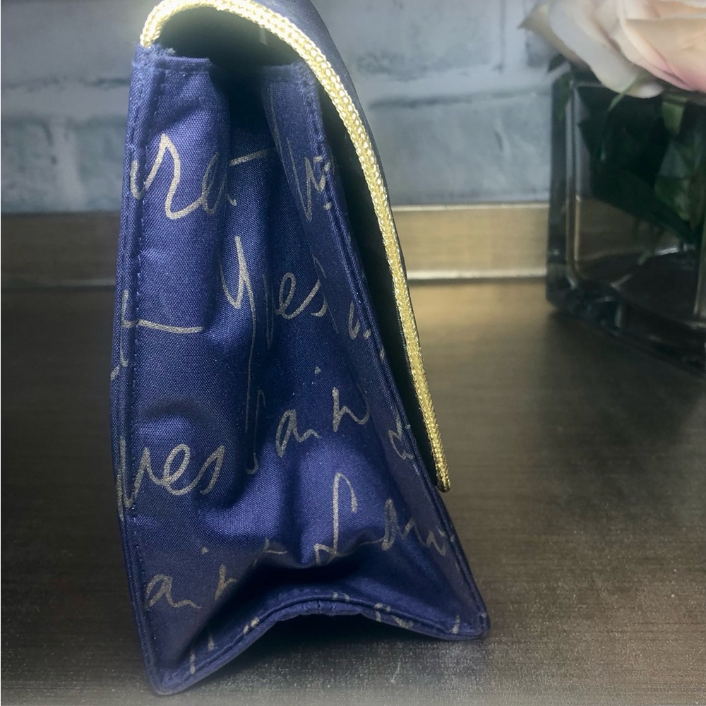 Yves Saint Laurent Purple and Gold Script Parfum Cosmetics Pouch - Picture 5 of 10